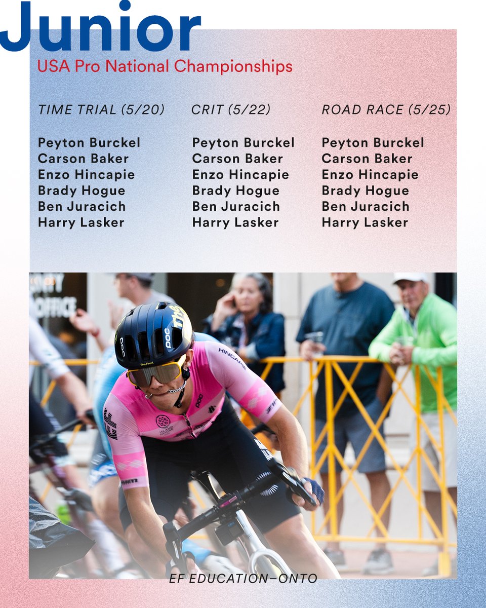 EFprocycling's tweet photo. Get ya kilometers OUTTA here! The USA National Championships are back 🦅🇺🇸

Kristen Faulkner returns to defend her road race title AND for the first time, we will have four squads represented: EF Education-ONTO, EF Education-Aevolo, EF Education-EasyPost, and EF Education-Oatly. Let's rock n roll squad 🤘