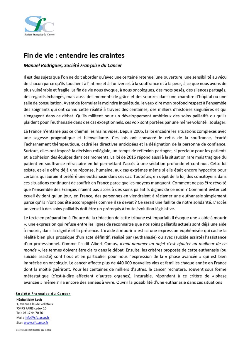 Société Française du Cancer tweet media