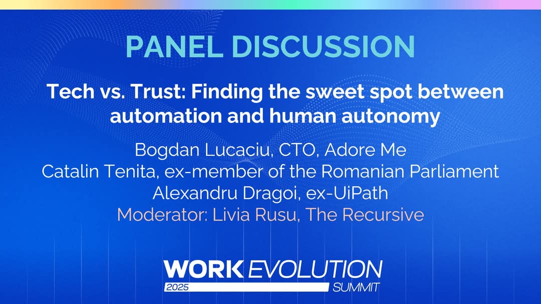 🔹 Tech vs. Trust: Are We Striking the Right Balance? 🤖❤️

At Work Evolution Summit, we brought together a powerhouse panel to tackle one of the biggest questions shaping the future of work:
👉 Are we designing systems for people — or people for systems?
As AI and automation