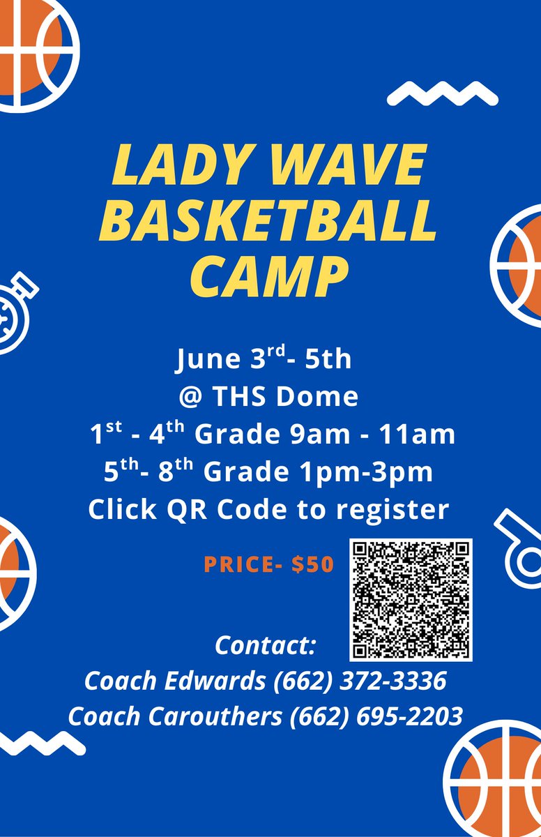 Join the Champs for camp! June 3rd- 5th. 1st- 8th grade. Click the QR code to register or you may sign up at the door. See you there!! #LGW