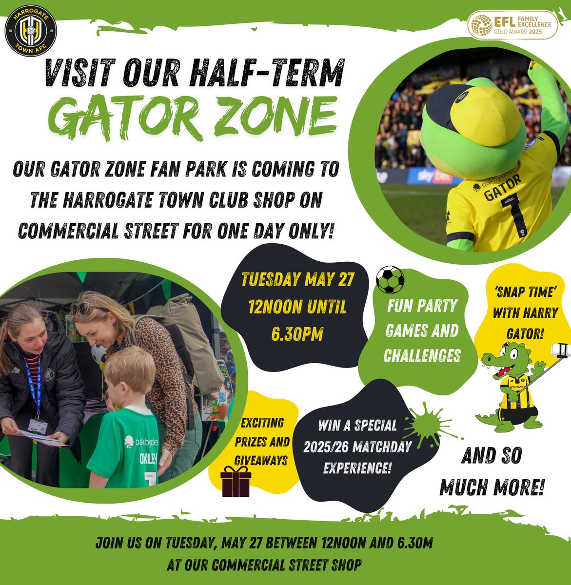Our Gator Zone is coming to <a href="/HTAFCStore/">Harrogate Town Store</a> this half term 🐊