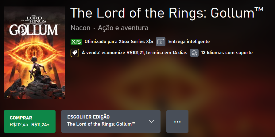 PastorXbox's tweet photo. The Lord of the Rings: Gollum Por R$ 11,24 na Loja do Xbox 🛍️

Link da Loja ⤵️
https://t.co/gFZLso8yQr
#Xbox