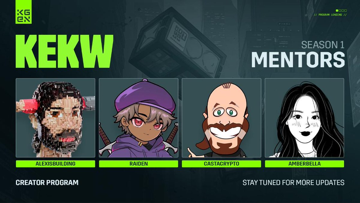 KGeN Community (@kgen_community) on Twitter photo KEKW! Meet Your Mentors
From memes to meaning, these legends are here to guide the next wave of creators.
Learn from <a href="/AlexIsBuilding/">🇦🇺 Alex is Building</a>, <a href="/raidenkrn/">Raiden</a>, <a href="/castacrypto/">Castaneda</a>, and <a href="/0xAmberBella/">AmberBella.eth</a> as part of the Creator Program.
Apply now and learn from the best!
forms.gle/QQoWhcopuhz3SZ… KEKW! Meet Your Mentors
From memes to meaning, these legends are here to guide the next wave of creators.
Learn from <a href="/AlexIsBuilding/">🇦🇺 Alex is Building</a>, <a href="/raidenkrn/">Raiden</a>, <a href="/castacrypto/">Castaneda</a>, and <a href="/0xAmberBella/">AmberBella.eth</a> as part of the Creator Program.
Apply now and learn from the best!
forms.gle/QQoWhcopuhz3SZ…