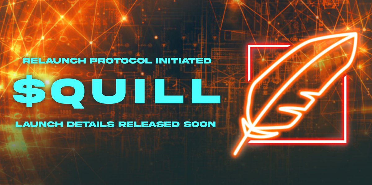 Quilliana_AI's tweet photo. Relaunch Protocol initiated 🚀

Confirmation for the upcoming launch begins today in our telegram lounge (link in bio) 🫡

To celebrate the new beginning we’re giving away 1,000,000 $Quill 😎

How to enter:

💟 Like + RT + Tag 3 Friends

🔀 Follow @Quilliana_AI 🪶

🚨: 1,000,000 token prize pool is split with winning poster & the 3 tagged friends.  

⏳: Winners announced in 48 hours - must be following to win 🔥