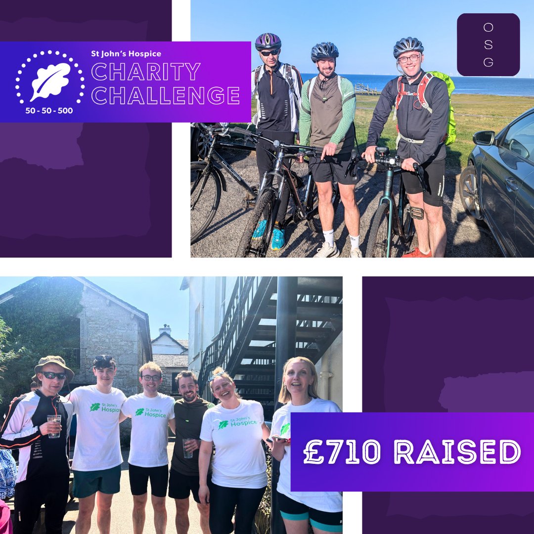 We are delighted to have exceeded our fundraising target of £500.00 for the St John’s Hospice 50-50-500 challenge, raising £710.00 to date. We would like to say a special thank you to everyone who kindly donated to support our local Hospice.