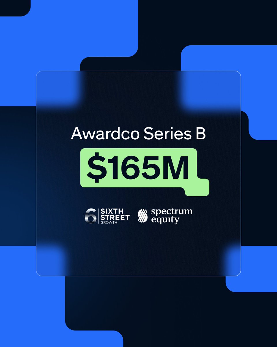 We’re excited to share that Awardco has raised $165M in Series B funding, led by Sixth Street Growth and Spectrum Equity. 

Read the full story: bit.ly/44LKYWO