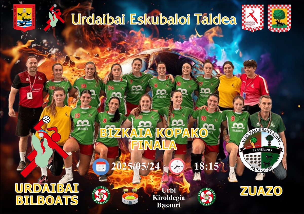 🎯 #MatchDay 
🏆 <a href="/fvbm/">fvbm/bef</a> Bizkaiko Kopa Finalak 🤾‍♂️🤾🏼‍♀️
🗓️ 2025/05/24⏰ 12:15
🏟 Urbi Kiroldegian, Basauri.
⚔️ AUG <a href="/UrdaibaiET/">Urdaibai Eskubaloi Taldea</a> 🆚 <a href="/BalonmanoLoyola/">Loyola Indautxu</a> 
🗓️ 2025/05/24⏰ 18:15
🏟 Urbi Kiroldegian, Basauri.
⚔️ <a href="/UrdaibaiET/">Urdaibai Eskubaloi Taldea</a> BILBOATS🆚 <a href="/CbmZuazo/">Club Balonmano Zuazo</a> 
📣 Bai Bai Bai, URDAIBAI!!!!