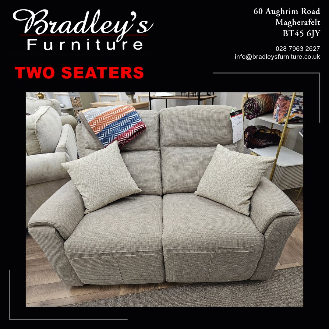 Bradleys_Furn's tweet image. Big comfort in a smaller size!
Our Two Seater Sofas are perfect for:
✔️ Smaller rooms
✔️ Apartments or snug corners
✔️ Extra seating in your living space

Stylish, compact, &amp;amp; comfortable.
#Magherafelt #MidUlster #TwoSeater #SmallSpaceLiving #CompactComfort
