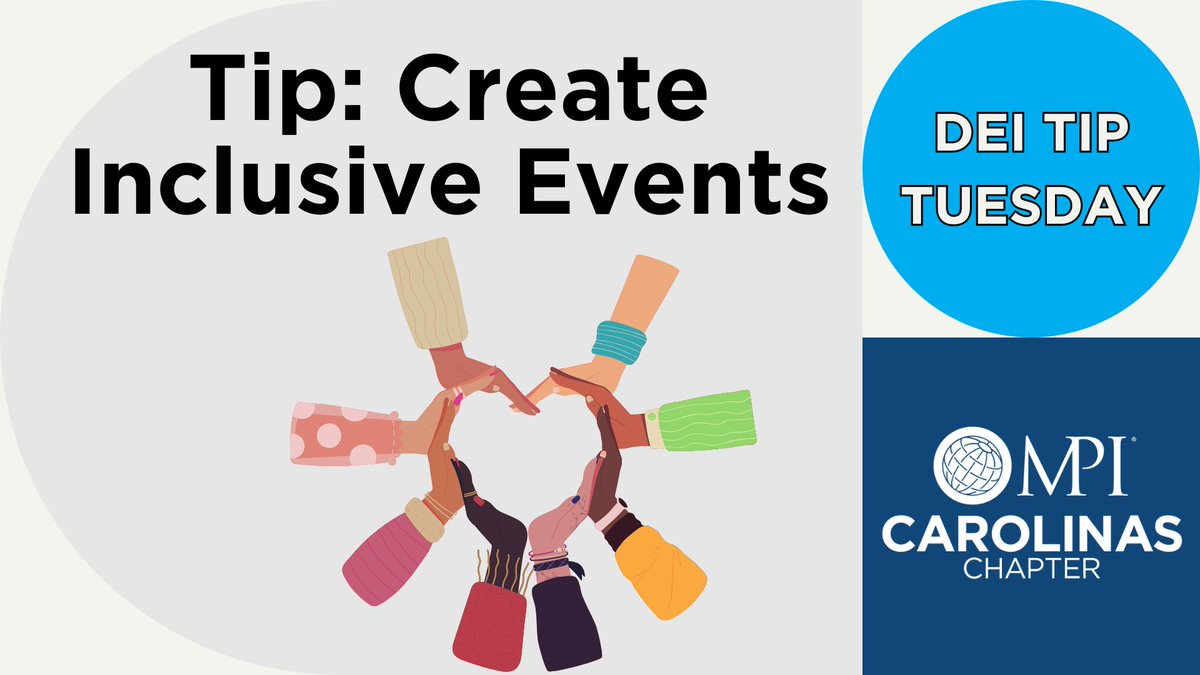 It's DEI Tip Tuesday! Today's Tip: Create Inclusive Events
Ensuring our events are accessible to everyone is crucial. From physical accessibility to dietary accommodations and presentation formats, what inclusive practices do you prioritize at your events?