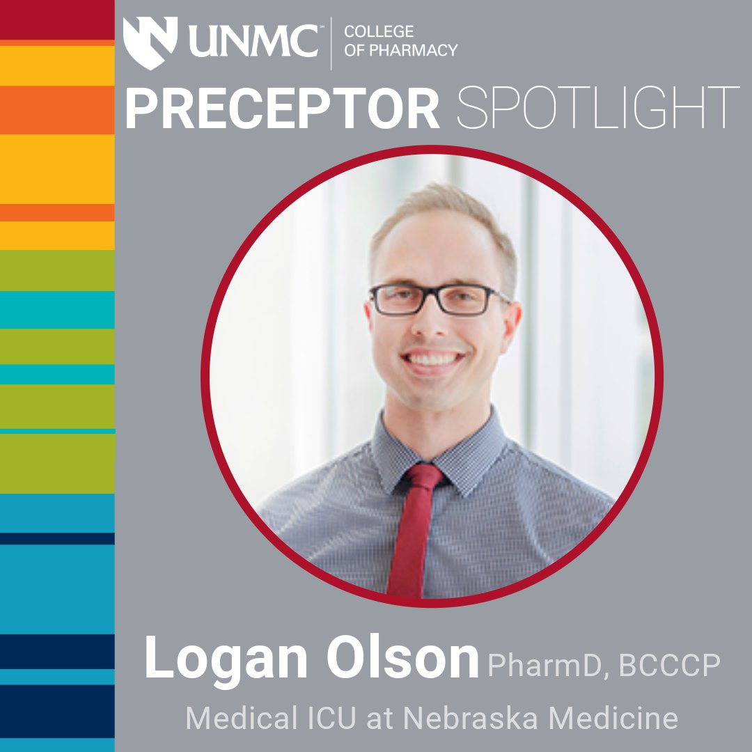 UnmcCop's tweet photo. 🌟 Introducing the Preceptor Spotlight Series! 🌟  Each quarter, we’re highlighting amazing UNMC pharmacy preceptors nominated by students. Swipe to read more about Preceptor Dr. Logan Olson! https://t.co/4RjHw9sR9Q
