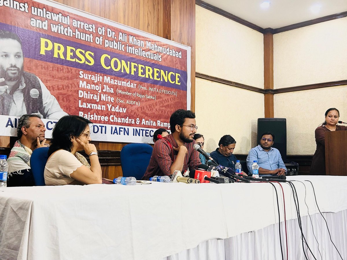 anjali__27's tweet image. PC against the arrest of prof. M.A. khan!
Is calling out violence against minorities a crime in Modi's India?
It is imperative that we stand united & fearless. For each that you seek to silence, a hundred more will speak even louder.
Release professor #AliKhanMahmudabad