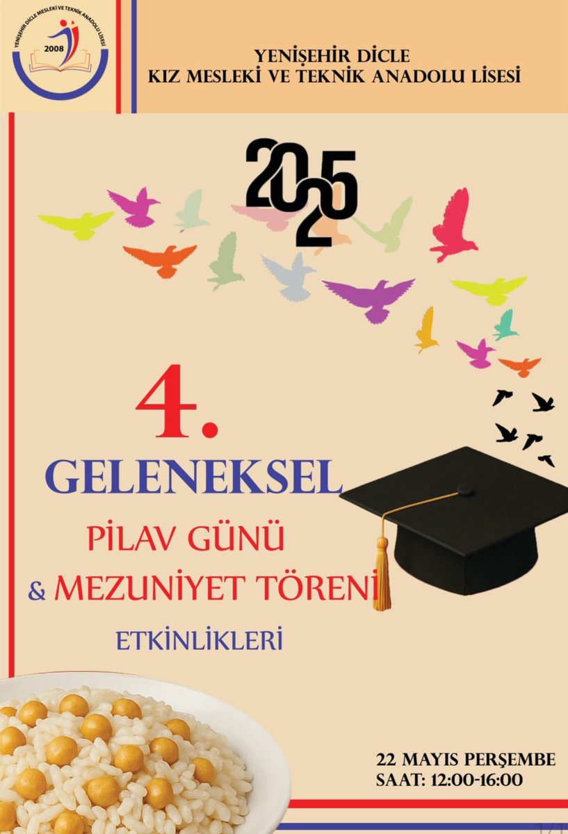 Geleneksel 4. Mezuniyet Etkinliğimize davetlisiniz… <a href="/mgonen4772/">Mahsum GÖNEN</a> <a href="/Murat4Kucukali/">Murat Küçükali</a> <a href="/Diyarbakirmem/">Diyarbakır İl Millî Eğitim Müdürlüğü</a>