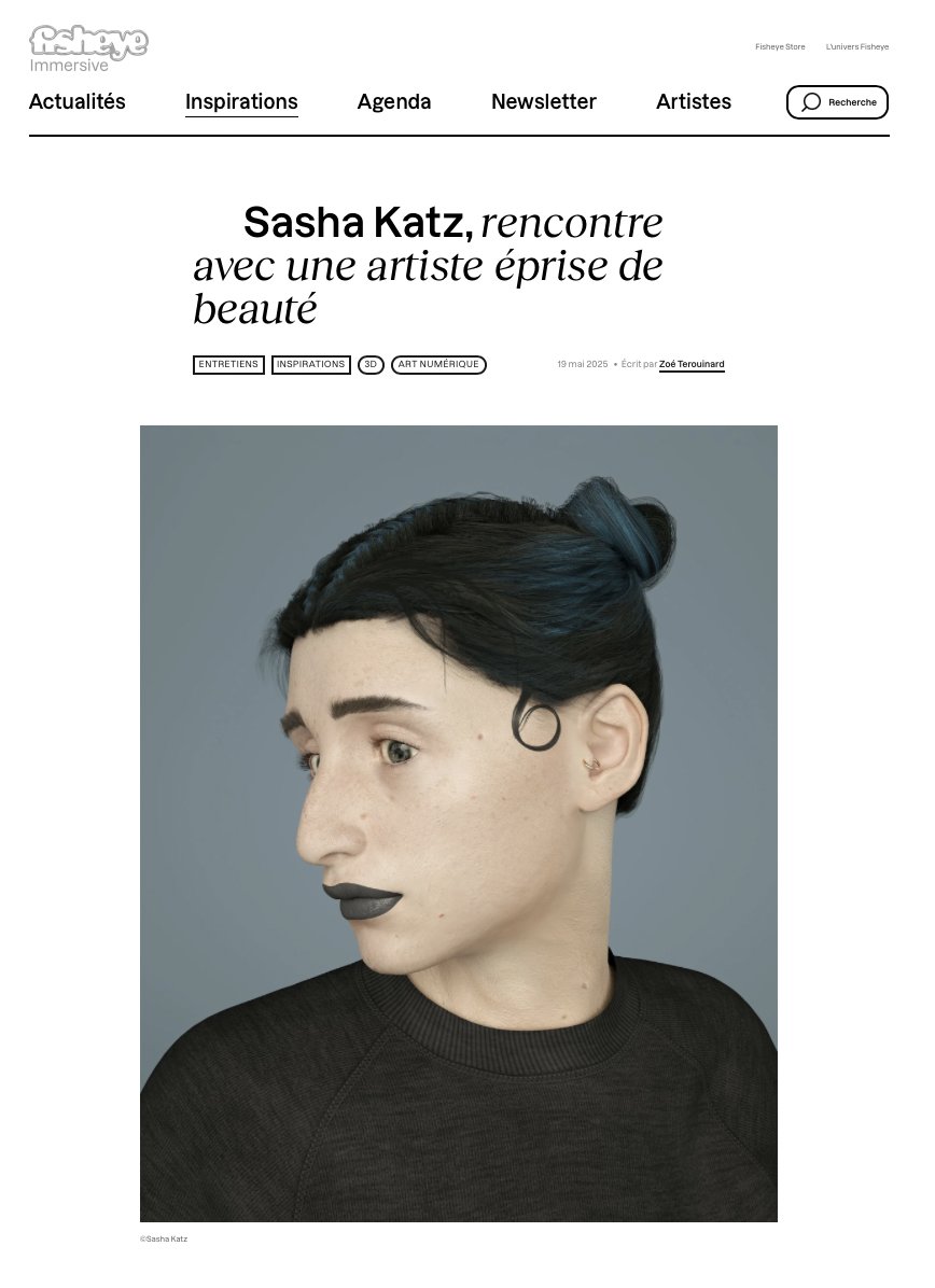 Sasha Katz (@wonderkatzi) on Twitter photo I'm thrilled to share an article on <a href="/f_immersive/">Fisheye Immersive</a> featuring my work. Huge thank you to Zoé Terouinard!!
fisheyeimmersive.com/article/rencon… I'm thrilled to share an article on <a href="/f_immersive/">Fisheye Immersive</a> featuring my work. Huge thank you to Zoé Terouinard!!
fisheyeimmersive.com/article/rencon…