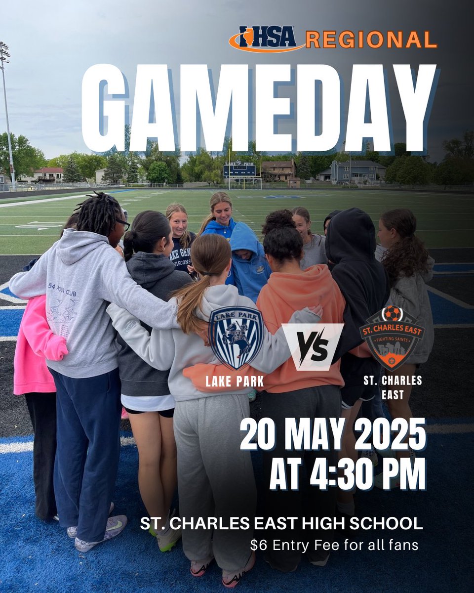 🚨REGIONAL GAMEDAY🚨

Lake Park Girls Varsity Soccer travel to St Charles East to start the IHSA post season tournament! LETS GO LANCER!

Varsity - 4:30 pm (St. Charles East)

*$6 entry fee