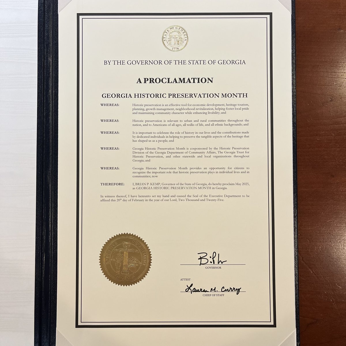 Governor Brian P. Kemp officially proclaimed May 2025 Georgia Historic Preservation Month and Archaeology Month! Learn more about preservation efforts and how you can help here: dca.georgia.gov/community-assi…

And read the full proclamation here: gov.georgia.gov/contact-us/pro…