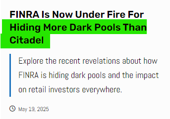 FINRA never doles out serious punishment or fines because they're the mob boss. Are you paying attention yet?