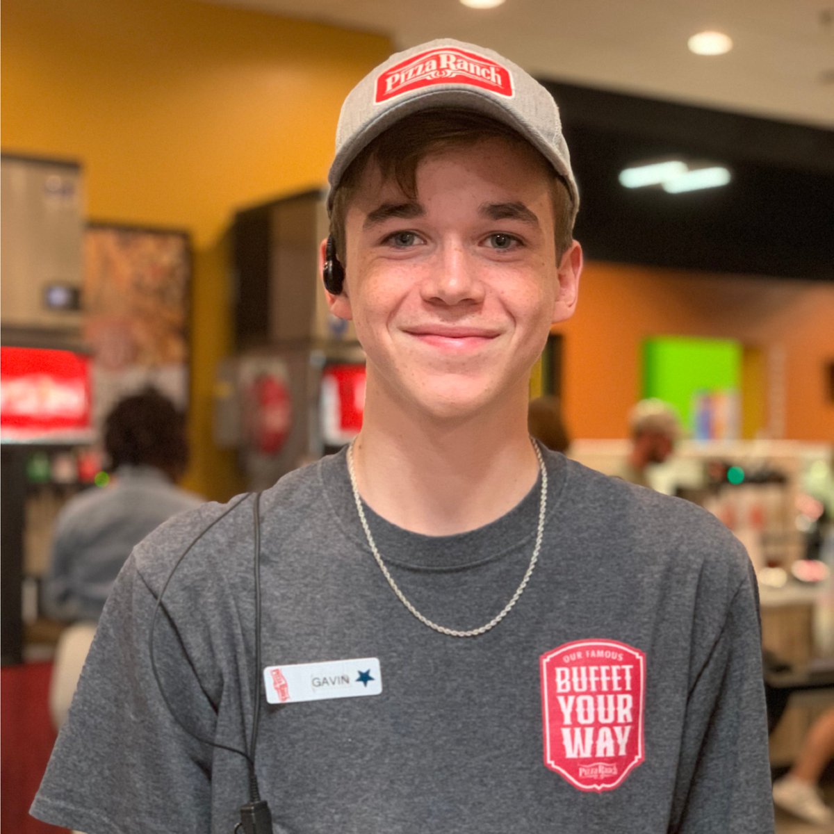 It's #TeamMemberTuesday Meet Gavin! He joined Pizza Ranch in June '24 and dreams of becoming a pilot. ✈️

Gavin enjoys meeting guests and the positive work environment.

His favorite? The Bronco pizza! 🍕

#PizzaRanch #CottlevillePizzaRanch