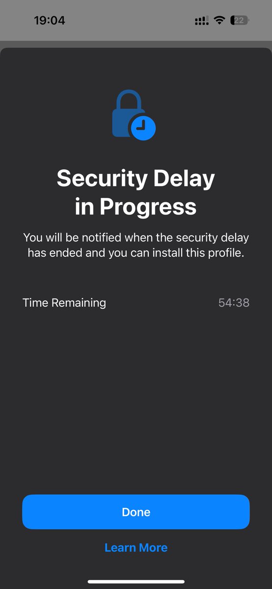 First time seen this screen during new profile adding