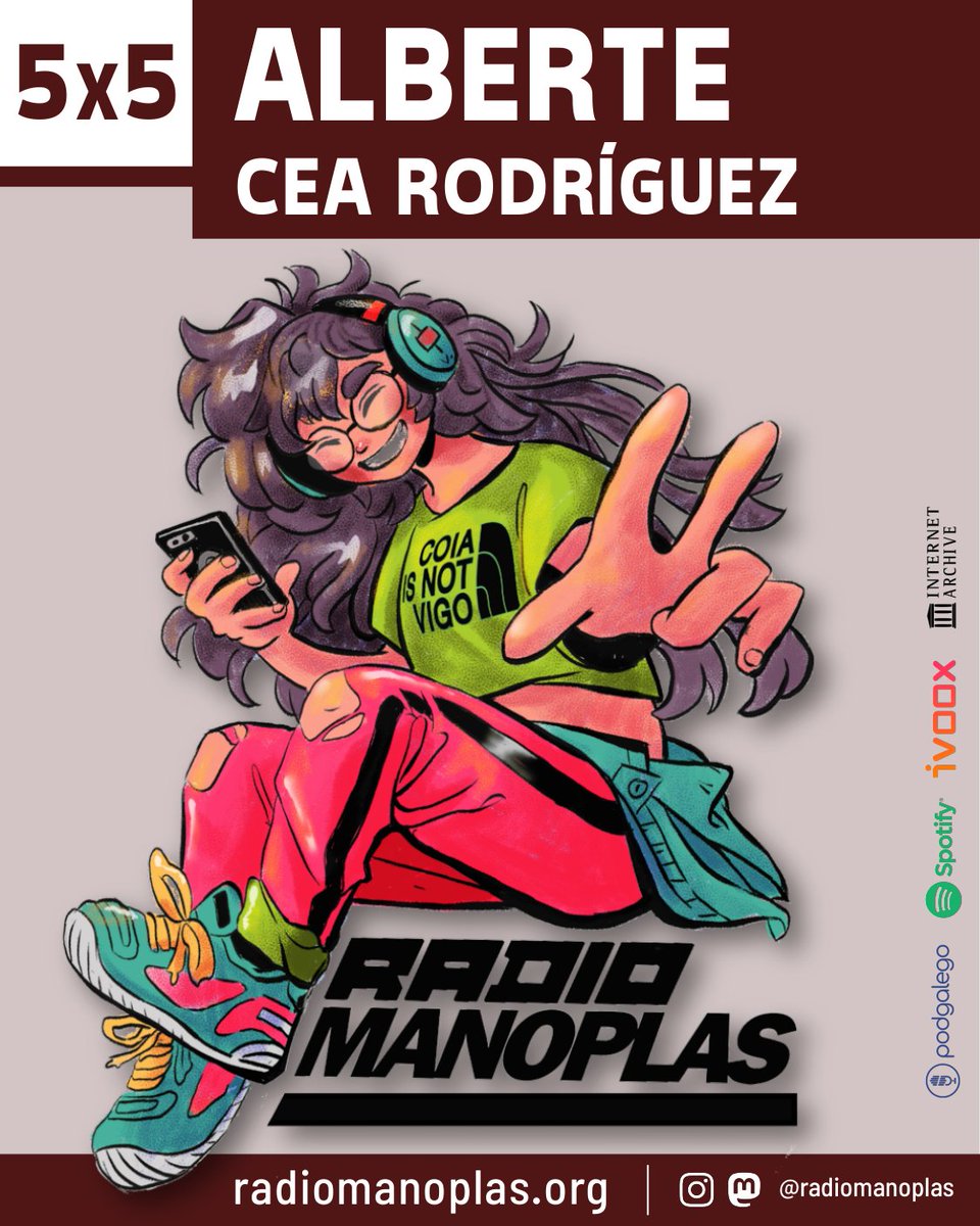 Radio Manoplas (@radiomanoplas) on Twitter photo NOVA ENTREVISTA!!!
O quinto entrevistado da quinta tempada é <a href="/XAlberte/">Xose Alberte Cea</a>
Podes escoitalo a entrevista:
🟠 <a href="/ivoox/">iVoox</a> go.ivoox.com/rf/147665206
🟢 <a href="/SpotifySpain/">Spotify Spain</a> open.spotify.com/episode/320wL0…
⚫ #archive archive.org/details/5x-5-r…
🔵 <a href="/podgalego/">podgalego 🗣🎙🛰📻</a> podgalego.agora.gal/radio-manoplas/ NOVA ENTREVISTA!!!
O quinto entrevistado da quinta tempada é <a href="/XAlberte/">Xose Alberte Cea</a>
Podes escoitalo a entrevista:
🟠 <a href="/ivoox/">iVoox</a> go.ivoox.com/rf/147665206
🟢 <a href="/SpotifySpain/">Spotify Spain</a> open.spotify.com/episode/320wL0…
⚫ #archive archive.org/details/5x-5-r…
🔵 <a href="/podgalego/">podgalego 🗣🎙🛰📻</a> podgalego.agora.gal/radio-manoplas/