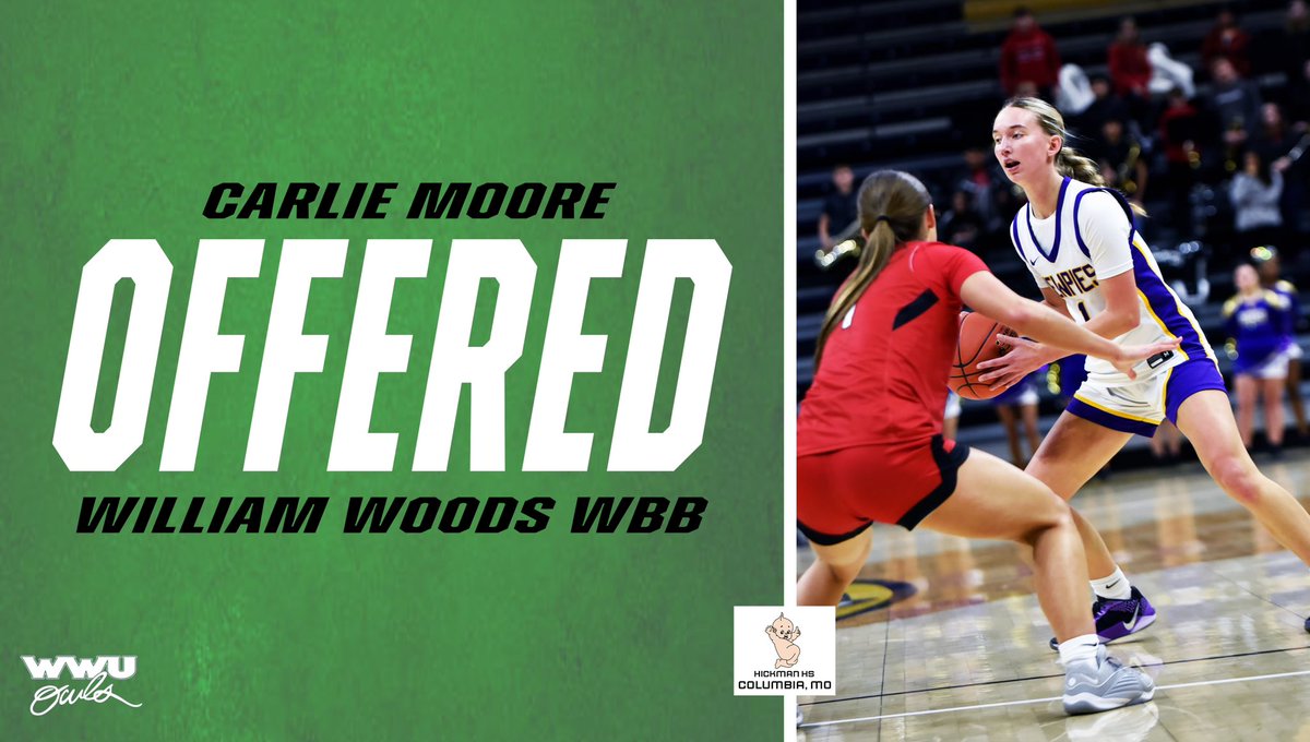 Carlie Moore (@carliemoore_) on Twitter photo After a great conversation with <a href="/Mo_EyeScott/">Morgan Eye Scott</a> I am so blessed to receive my first offer to play at the collegiate level at <a href="/wwuowlsWBB/">William Woods Women's Basketball</a>! So excited to see what the future holds!
<a href="/KewpieLadyHoops/">Hickman Girl’s Basketball</a>
<a href="/greglogs/">Greg Logsdon</a>
<a href="/PorterJ1/">Jason Porter</a> After a great conversation with <a href="/Mo_EyeScott/">Morgan Eye Scott</a> I am so blessed to receive my first offer to play at the collegiate level at <a href="/wwuowlsWBB/">William Woods Women's Basketball</a>! So excited to see what the future holds!
<a href="/KewpieLadyHoops/">Hickman Girl’s Basketball</a>
<a href="/greglogs/">Greg Logsdon</a>
<a href="/PorterJ1/">Jason Porter</a>