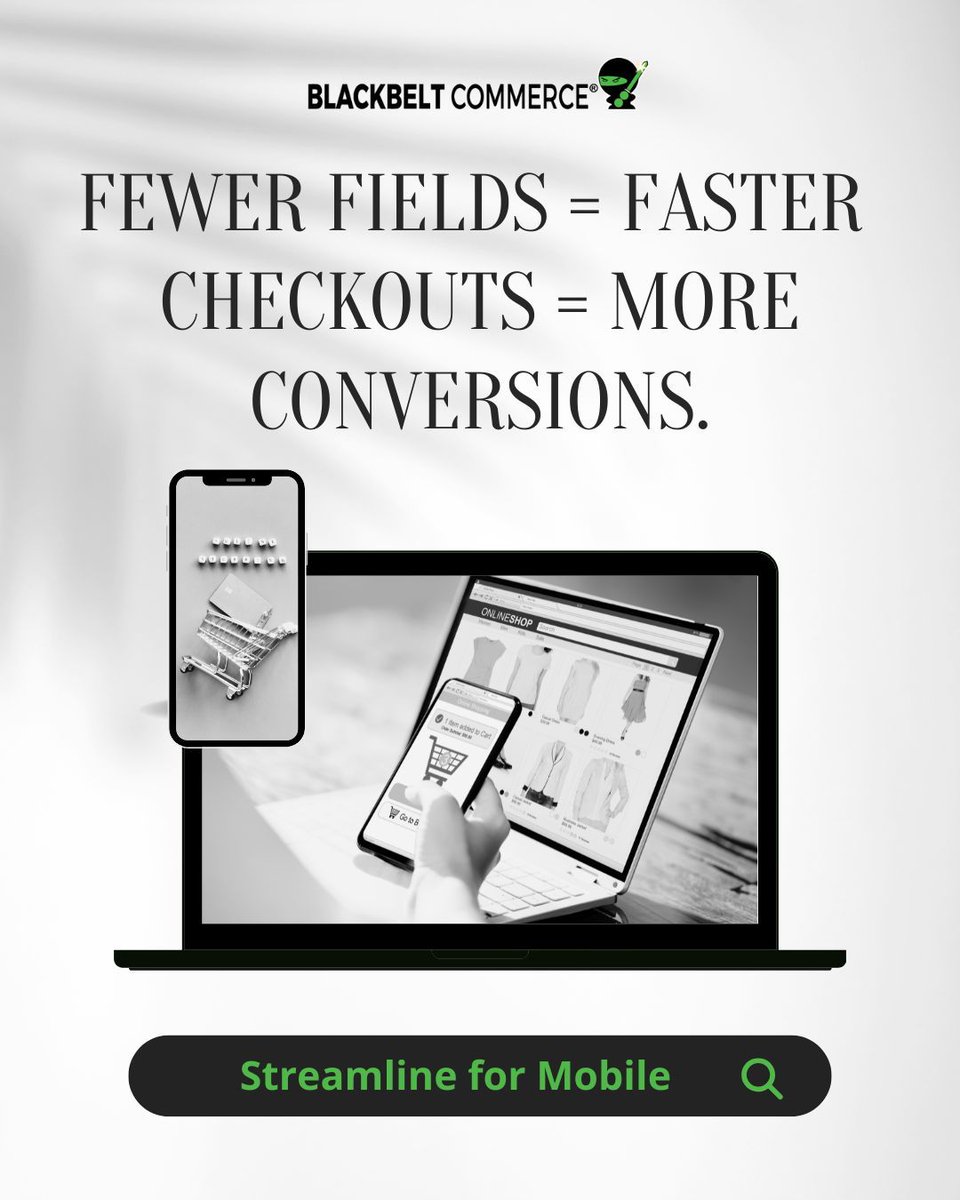 BBCommerce2017's tweet image. 🚨 Feature Highlight: Custom checkout = better conversions.
✅ Add upsells
✅ Tiered shipping
✅ Trust badges
✅ Streamlined fields
On Shopify Plus? We go deeper.
📩 Want a high-converting checkout? Let’s build it.
#CustomCheckout #BlackbeltCommerce #ShopifyExperts