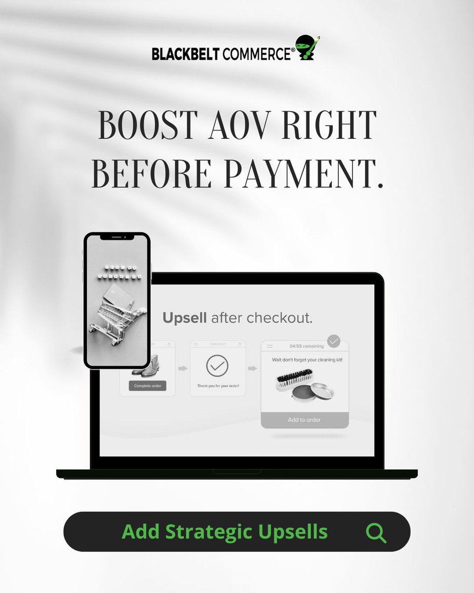 BBCommerce2017's tweet image. 🚨 Feature Highlight: Custom checkout = better conversions.
✅ Add upsells
✅ Tiered shipping
✅ Trust badges
✅ Streamlined fields
On Shopify Plus? We go deeper.
📩 Want a high-converting checkout? Let’s build it.
#CustomCheckout #BlackbeltCommerce #ShopifyExperts