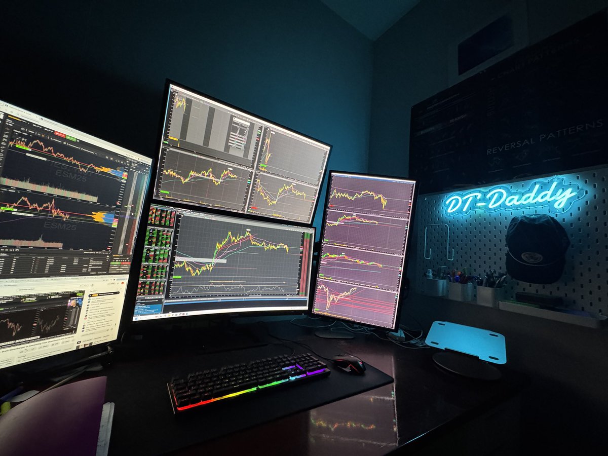 DayTradinDaddy's tweet photo. My trading setup. Light or dark mode depending on the vibe. @TopstepTV #powerhour #fastmarkets https://t.co/CfPM5D0bzI