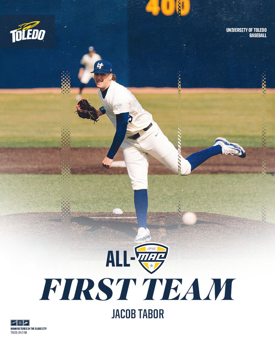 ToledoBaseball's tweet photo. 𝐅𝐈𝐑𝐒𝐓 𝐓𝐄𝐀𝐌 𝐀𝐋𝐋-𝐌𝐀𝐂 🏆

Jacob Tabor is on the All-MAC squad for the second-straight season! 🚀

#TeamToledo | @JacobTabor12 https://t.co/N5bmAXozVa