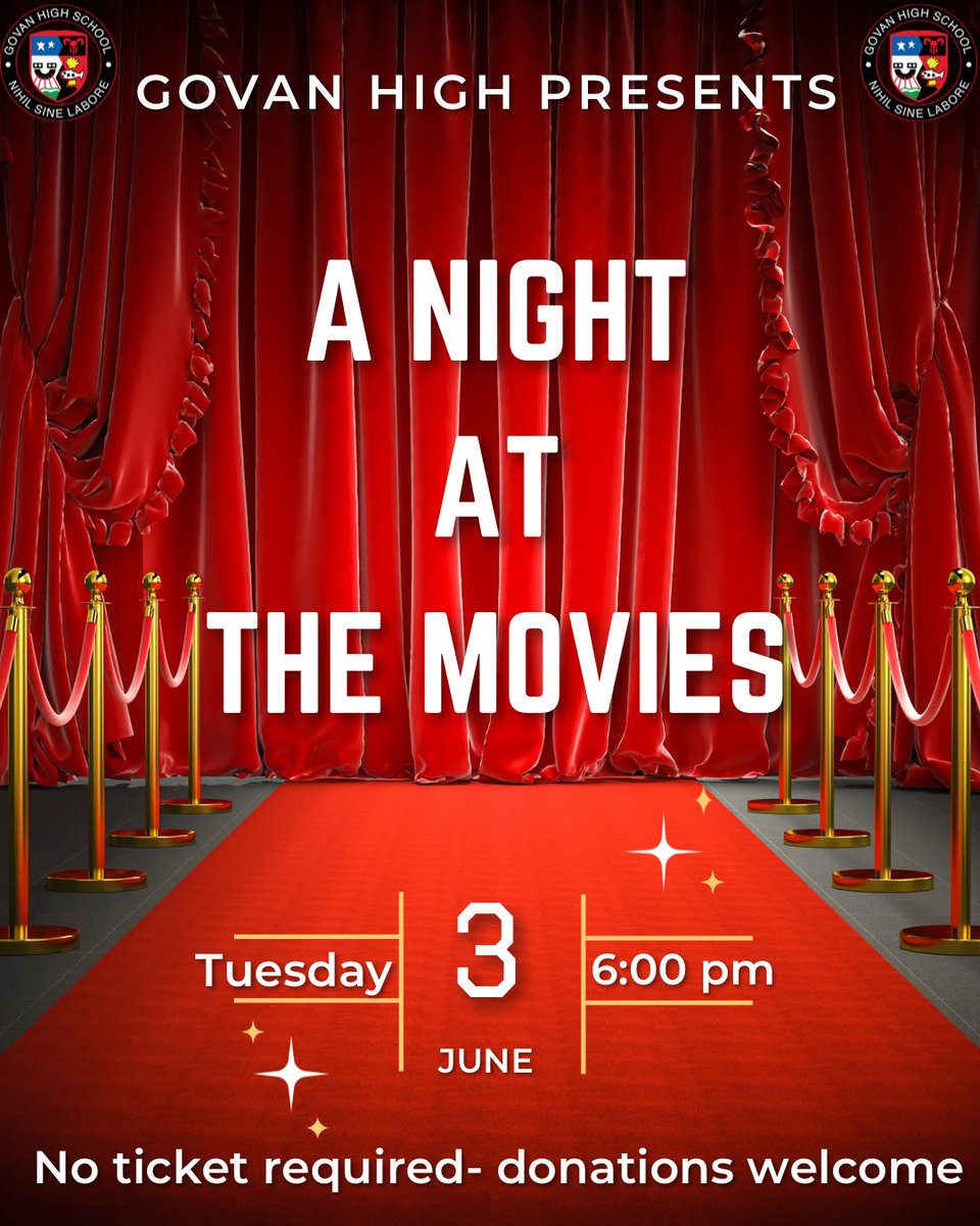Govan High PE invites you to attend our Dance Showcase ‘A Night at the Movies’ 🤩🪩✨❤️