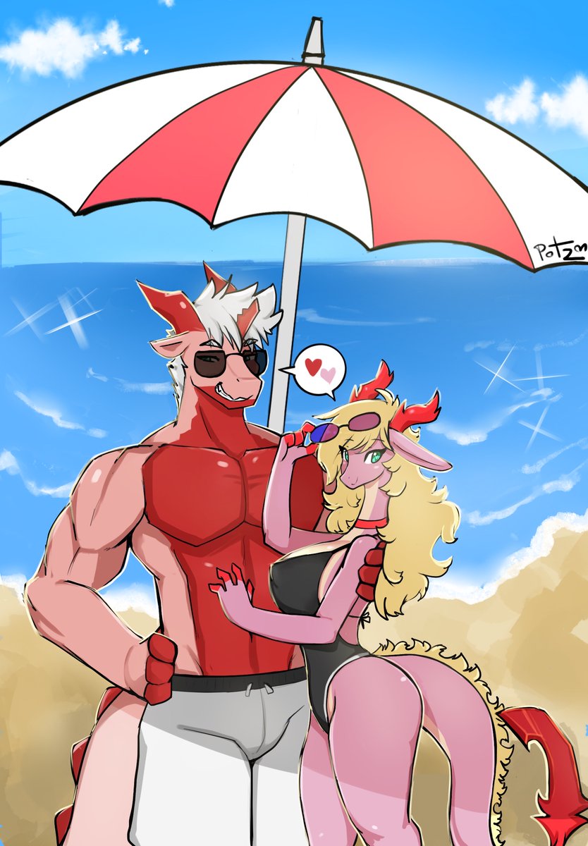 potzm2's tweet photo. [Doodle] Kinos x Alexandria on a beach https://t.co/3l0qmpJUAK
