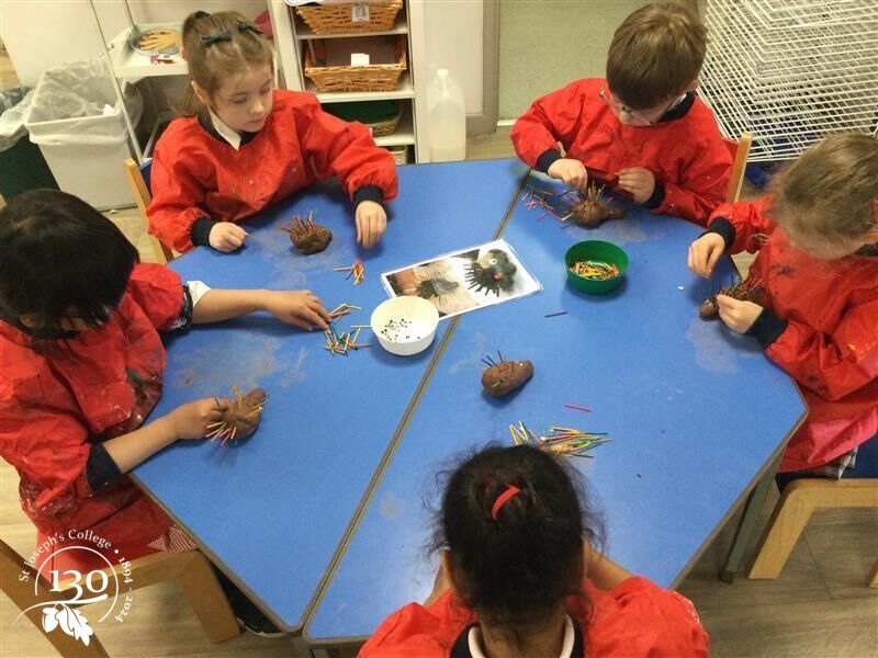 sjcrmain's tweet image. Reception celebrated Hedgehog awareness week recently. They learnt about how to keep hedgehogs safe and then made posters to teach others. They made their own clay hedgehogs and enjoyed playing with the mini hedgehogs in the small world area. 
#SJCRCommunication #LearnThroughPlay
