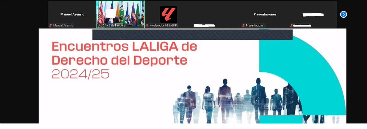 Nueva sesión de encuentros jurídicos <a href="/laliga/">LALIGA</a> <a href="/FundacionLaLiga/">FUNDACIÓN LALIGA</a> temas de hoy:
🧑‍⚖️Legislación y jurisprudencia de actualidad.
⚖️Alcance, facultades y límites a la revisión en las apelaciones ante el TAS-CAS.
🤼Derechos humanos y reglamentaciones deportivas.