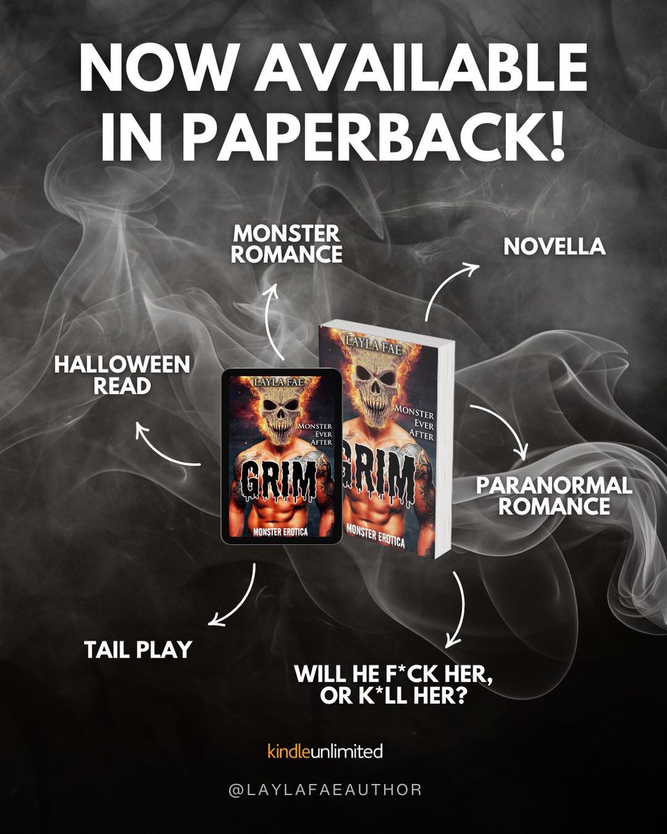 Layla1Lae's tweet photo. Grim is now available in paperback!! Go grab one now!
๐ท๐ท๐ท
#romancebooks #romancebookreader #romancereader #romancereads #monsterromance #kindleunlimited #kindleromance #romancebookaddict #booklover #romancerecs #monsterromancebooks #morallygreymmc #paranormalromance https://t.co/3WLE0huxQN
