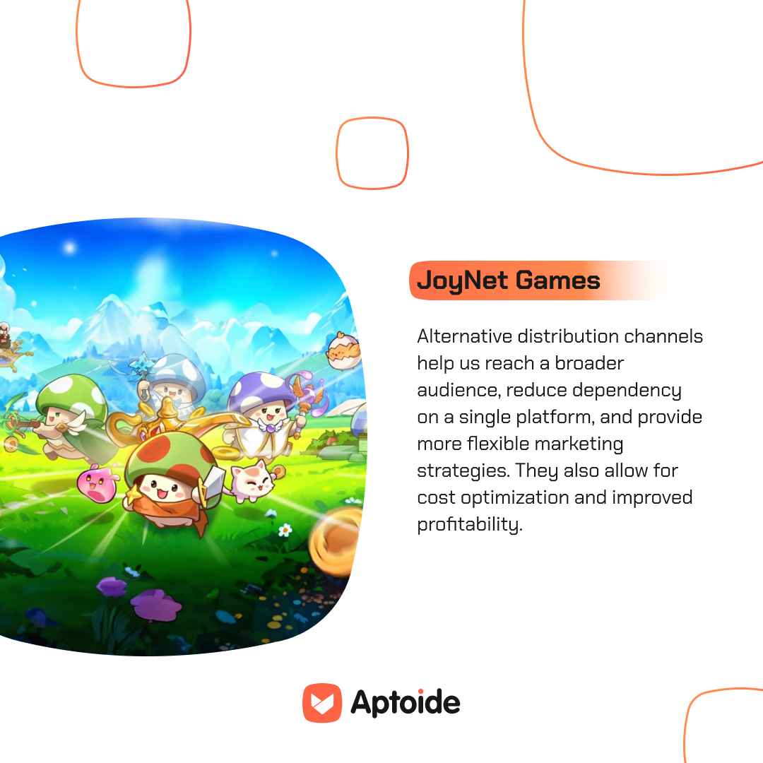 AptoideConnect's tweet photo. 💬 What do developers gain from alternative distribution? From creative freedom to broader reach and smarter monetization strategies, studios like Coleplay, JoyNet Games, and Moonton are embracing platforms like @Aptoide to grow beyond the traditional app store model. https://t.co/TwIsiWmN02