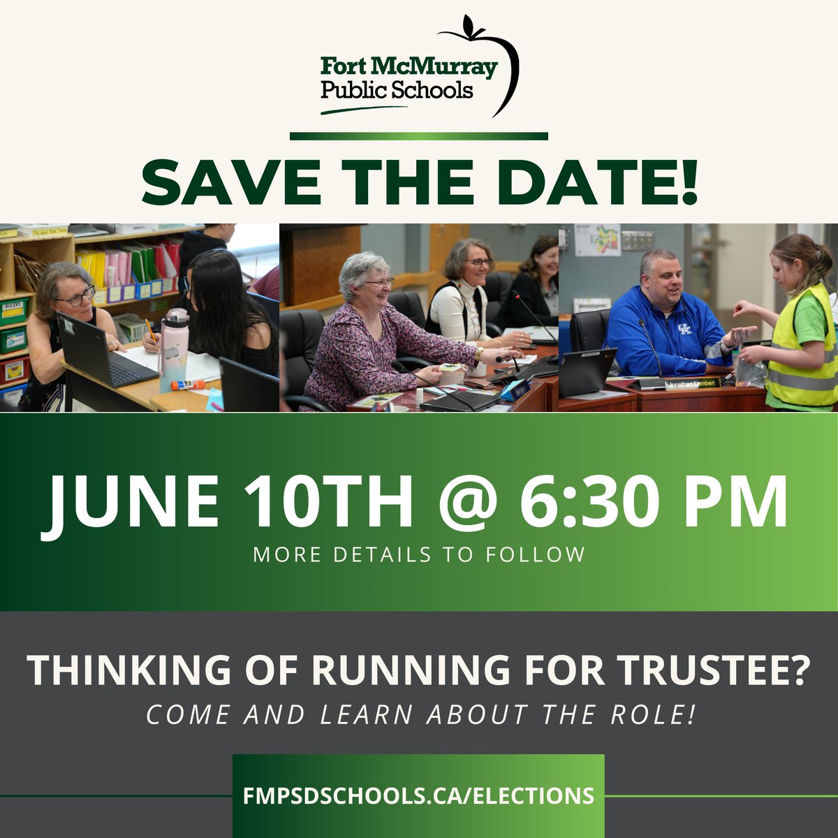 Fort McMurray Public School Division (@fmpsd) on Twitter photo The FMPSD Board of Trustees is dedicated to upholding its responsibility to ensure student success.
Learn more about 2025 Trustee Elections: bit.ly/3EbVPhJ
Interested in becoming a Trustee? traci.towe@fmpsd.ab.ca
<a href="/annaleeskinner/">Annalee Nutter</a>
#FMPSD #YMM #RMWB The FMPSD Board of Trustees is dedicated to upholding its responsibility to ensure student success.
Learn more about 2025 Trustee Elections: bit.ly/3EbVPhJ
Interested in becoming a Trustee? traci.towe@fmpsd.ab.ca
<a href="/annaleeskinner/">Annalee Nutter</a>
#FMPSD #YMM #RMWB