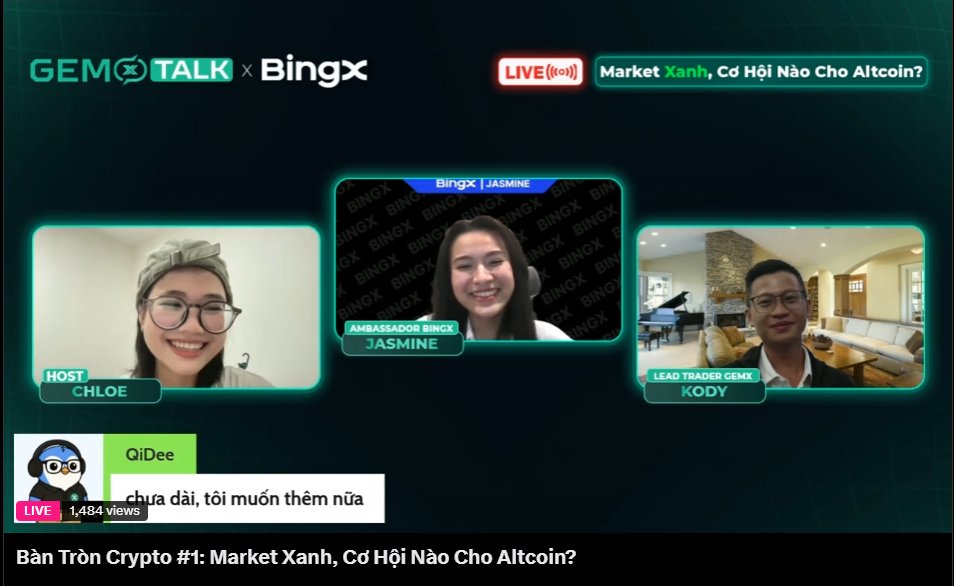 GemX Trading (@gemxtrading) on Twitter photo 🔥 Như vậy là GemX Talk số đầu tiên đã chính thức khép lại thành công, cám ơn tất cả sự có mặt của ae.
🤝 Cám ơn sự xuất hiện của JASMINE <a href="/Gemhunter88/">Jasmine | Gem Hunter 💎</a> với những chia sẻ rất thú vị, <a href="/BingXVietnam/">BingX Vietnam 🇻🇳</a> với các phần quà vô cùng hấp dẫn.
Hẹn gặp ae ở các số 🔥 Như vậy là GemX Talk số đầu tiên đã chính thức khép lại thành công, cám ơn tất cả sự có mặt của ae.
🤝 Cám ơn sự xuất hiện của JASMINE <a href="/Gemhunter88/">Jasmine | Gem Hunter 💎</a> với những chia sẻ rất thú vị, <a href="/BingXVietnam/">BingX Vietnam 🇻🇳</a> với các phần quà vô cùng hấp dẫn.
Hẹn gặp ae ở các số