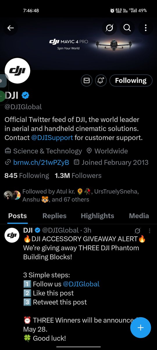 Darshh_Mavi's tweet photo. @DJIGlobal Thanks for the golden opportunity @DJIGlobal 💖
#Giveaway #DJI #DJIPhantom
Tags
@AshokNath56
@Mukesh00052
@NameisPMG
@GDreamygirll https://t.co/JkN6seAXxl