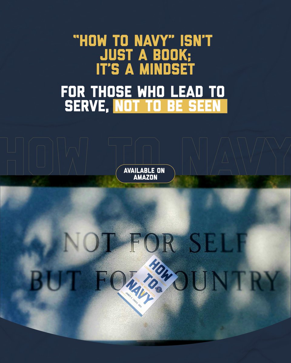 bigchiefcross's tweet photo. “Not for self, but for country.” 

That’s the heartbeat of How to Navy—leadership rooted in sacrifice, discipline &amp; service. For those who lead to serve, not be seen. 

📘 Grab it: https://t.co/jMlMrE1Fm2

#howtonavy #feedthefleet #navylife #leadtoserve #notforselfbutforcountry https://t.co/5UkmWUWNMA
