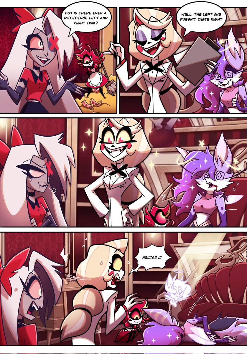 A very scientific experiment 🤔🍫

Art by the lovely <a href="/chanuaree/">CHANUAREE | COMMS OPEN</a> 💞✨️

#HelluvaBoss #HazbinHotel #HazbinHotelCharlie #HazbinHotelVaggie #HelluvaBossNectar #HazbinHotelNiffty #Twix