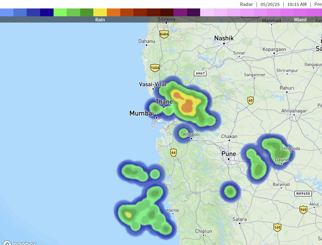 VagariesWeather's tweet photo. Thunderstorms across #Konkan and #MadhyaMaharashtra 

#Pune getting round 2 of TS today #Punerains 

#Mumbai/#NaviMumbai and #Thane regions also receiving rain/TS  

#MumbaiRains https://t.co/NEMlLjxtQW