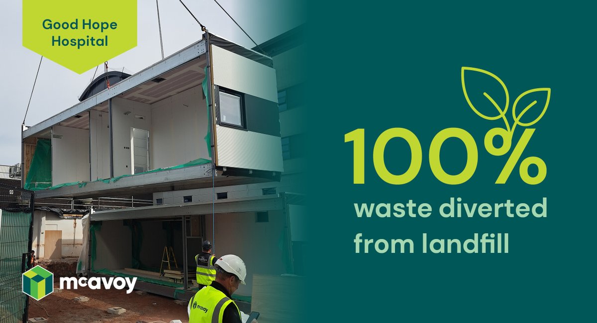 #ZeroWaste to landfill at Good Hope Hospital! ♻️

#McAvoy recycled 491 tonnes of waste on the MAU extension project with <a href="/uhbtrust/">University Hospitals Birmingham</a> 

100% diversion from landfill on a live hospital site.

Find out more: mcavoygroup.com/mcavoy-achieve…

#Sustainability #HealthcareConstruction