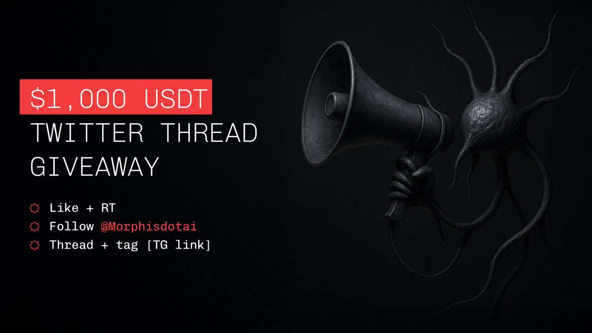 Morphers, arise.

Within silent circuits, the Human swarm awakens.

1000 USD prize pool.

To join the mesh:
✔️ Like + RT
✔️ Follow <a href="/Morphisdotai/">morphIS</a>
✔️ Thread + t.me/morphisdotai

Thread must be tailored around:
– No-code AI framework
– LLM orchestration
– Robotics potential