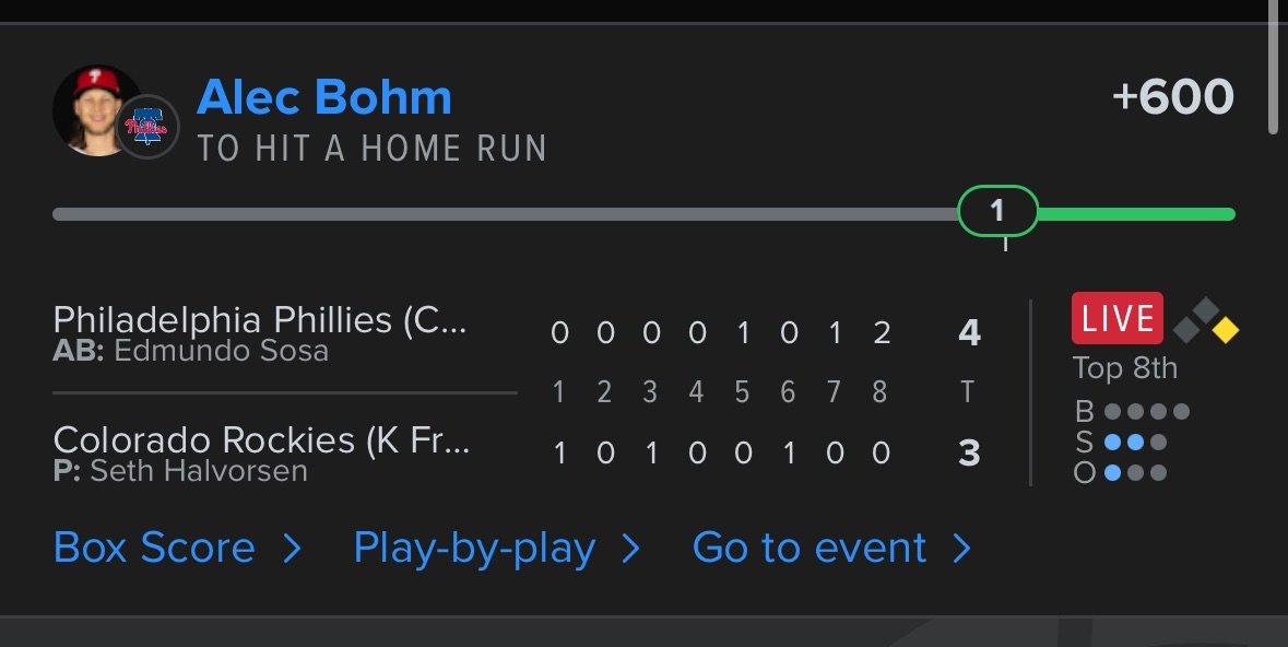 SwiftDailyPicks's tweet image. $25 to one person who likes! ❤️
We went 11-3 on the Pick of the Days and SMACKED TWO HR STRAIGHTS outta the park! 🧨💣
POTDs ✅:
Sonny Gray Over 17.5 Outs / 5.5 Ks ✅
Rhys Hoskins Over 0.5 Hit ✅
Nick Lodolo Over 5.5 Ks ✅
Brenton Doyle Over 1.5 HRR ✅
Nico Hoerner Over…