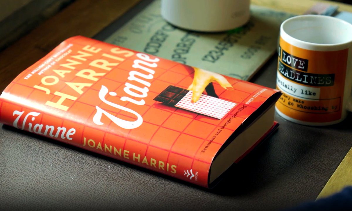 Screenhouse_TV's tweet photo. On tonight's @BBCTheOneShow our film with @Joannechocolat who reveals how her novel Chocolat got her into the real world of chocolate making, and gives us a sneak preview of her new prequal #Vianne, published on 22 May. And the chocolate was delicious! https://t.co/IttVEorQ2i