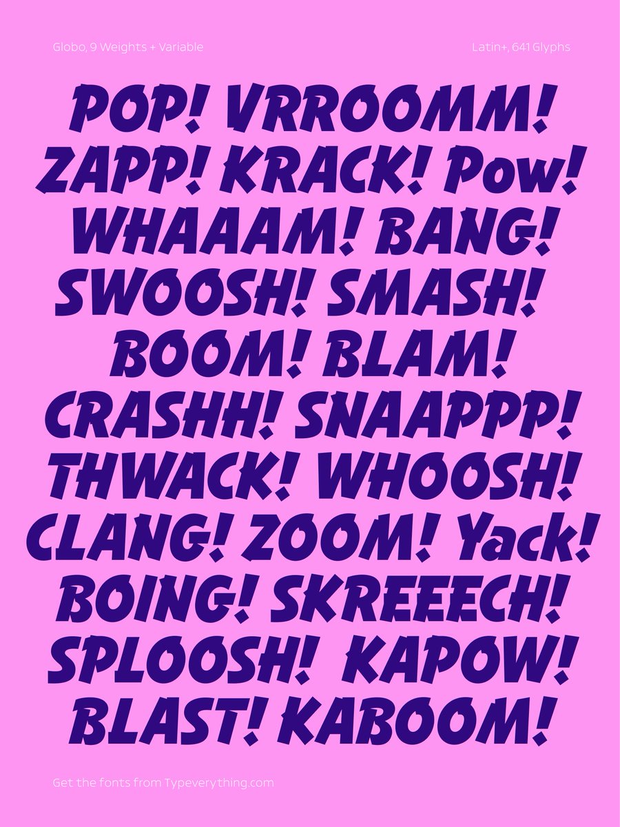 I’ve been working on a new typeface called Globo. You could say it’s a take on the classic Balloon but more fun and contemporary. Available starting today from @Typeverything typeverything.com/globo