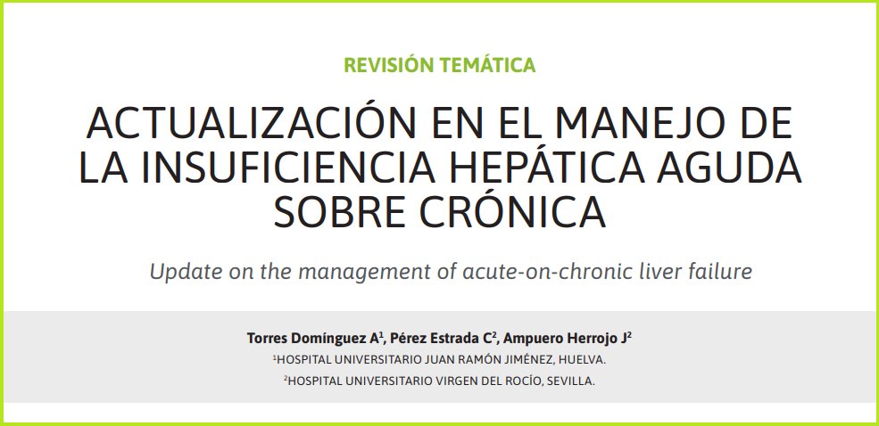🚨 La insuficiencia hepática aguda sobre crónica es una descompensación asociada a una elevada mortalidad, por lo que es imprescindible:
👉🏼Diagnóstico precoz
👉🏼Identificar de factores precipitantes
👉🏼Ingreso en UCI si precisa
👉🏼Valorar necesidad de trasplante hepático
#ACLF