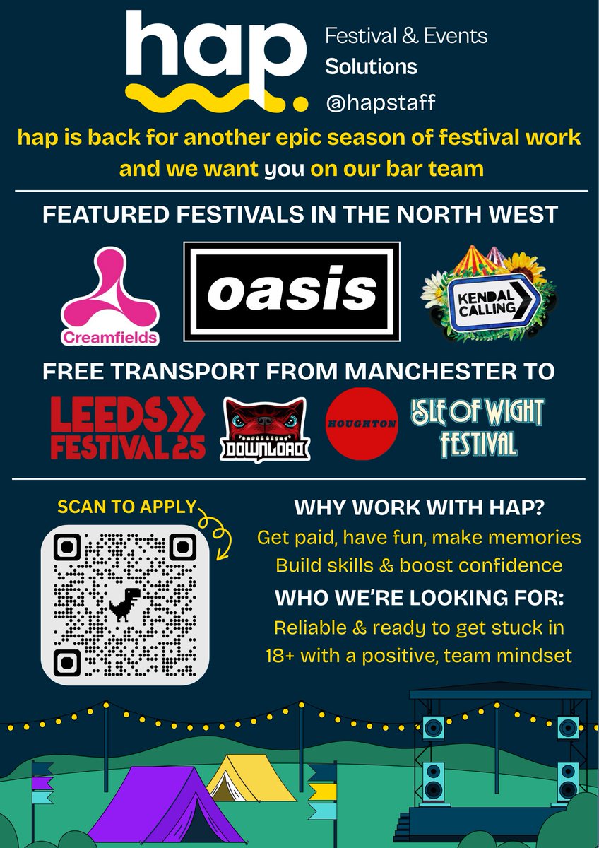 Looking for casual work over the summer? 
Explore Festival &amp; Events opportunities with Hap!
staff.hapgroup.co.uk/category/vacan…