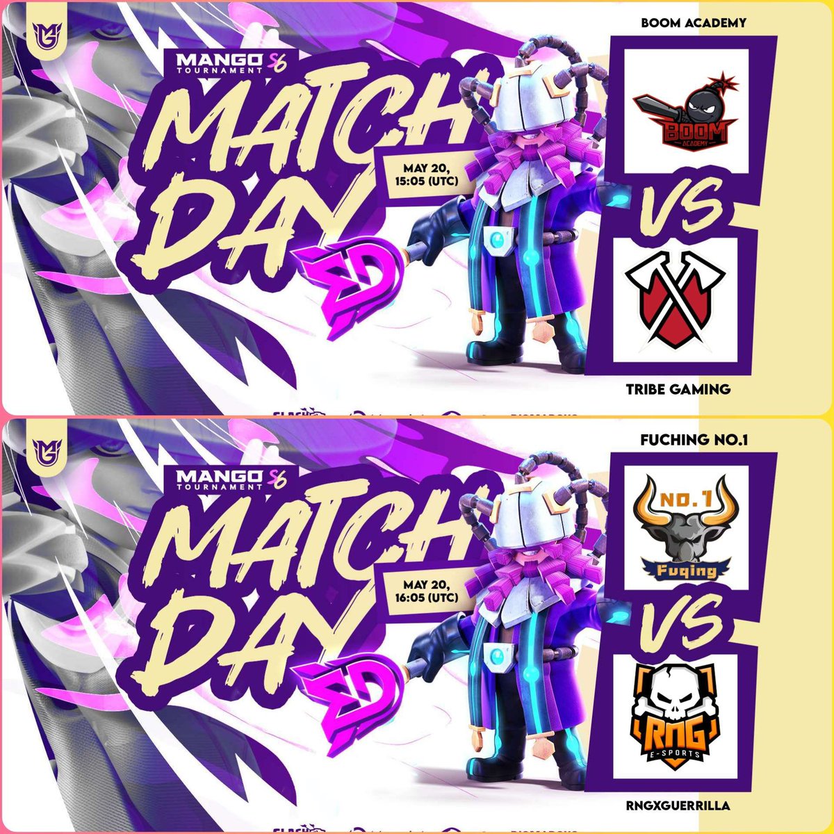 🟣 LIVEEEEEEEEE!

Doble Duelazo Top para el Día de Hoy! 💪

🏆 Mango Tournament - Swiss Stage

✅ Tribe Gaming 🆚 Boom Academy
✅ RNG X Guerrilla 🆚 FuChing NO.1

TODO el MUNDO para DENTRO! ❤

📺 twitch.tv/style_coc