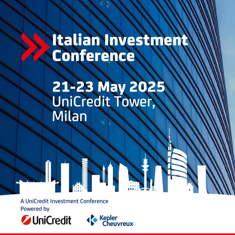 UniCreditEurope's tweet photo. ๐
Welcome to the #ItalianInvestmentConference, the annual meeting point between the International Financial Community and the Top Management of the most representative Italian listed companies
๐ 21-23 May 2025 | in-person event | #UniCreditTower | Milan