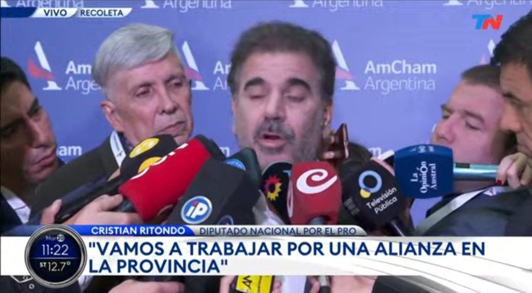 BasesInfo's tweet image. 🚨 #AHORA

Cristian Ritondo en AmCham, declaró que está trabajando para una alianza entre el PRO y LLA en la Provincia.